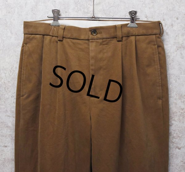 画像1: 【ブルックスブラザーズ】brooksbrothers【ライトブラウン】【２タック】【コットンスラックス】コットンパンツ【34X30】  (1)