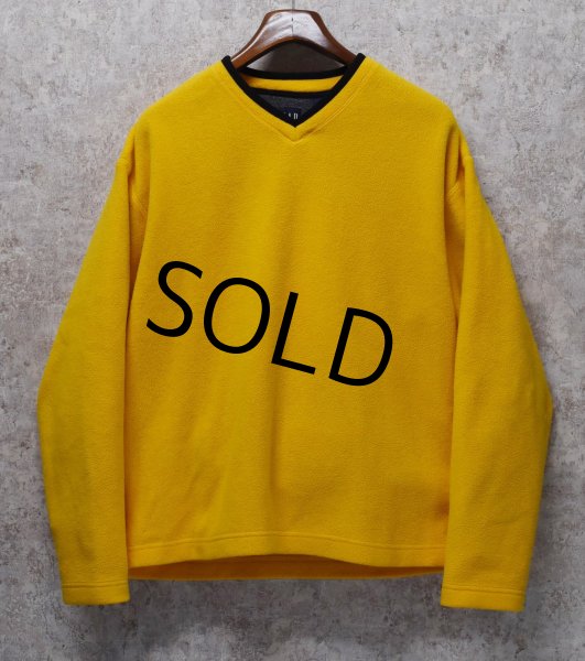 画像1: 90's~ ビンテージ【オールドギャップ】【GAP】黄色【Vネック】無地【フリース】【プルオーバー】【サイズL】  (1)
