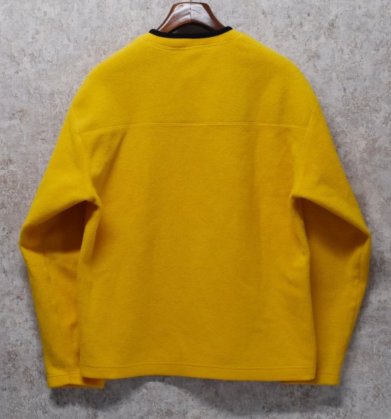 画像3: 90's~ ビンテージ【オールドギャップ】【GAP】黄色【Vネック】無地【フリース】【プルオーバー】【サイズL】  (3)