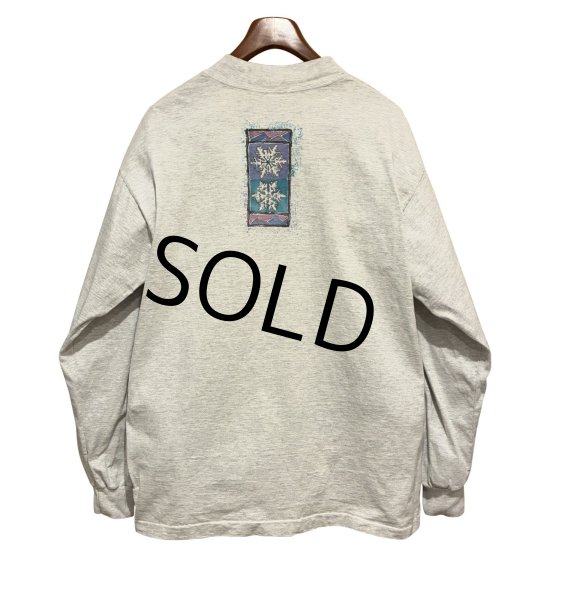 画像3: 【90’s】USA製【CYRK SPORT】ビンテージ【DEERFIELD〜】太陽 鹿【グレー】【モックネックロンT】【サイズXL】  (3)