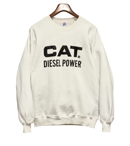 画像1: デッドストック 90's【USA製】【ビンテージ】【ジャージーズ】JERZEES【CAT DIESEL POWER】【白】【スウェット】【サイズXL】  (1)