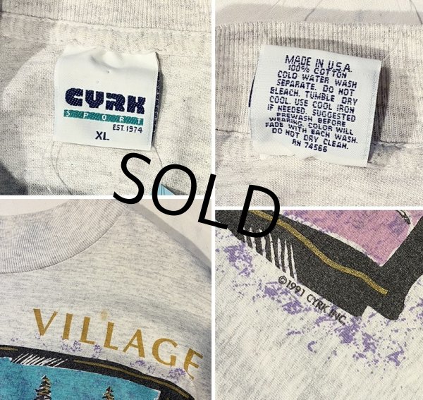 画像2: 【90’s】USA製【CYRK SPORT】ビンテージ【DEERFIELD〜】太陽 鹿【グレー】【モックネックロンT】【サイズXL】  (2)