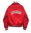 画像3: アメリカンレッドクロスとライフガードの関係記入！！〜90'ｓ【ビンテージ】Champion【チャンピオン】RED CROSS レッドクロス 赤十字 LIFEGUARD【赤】【ナイロンスタジャン】【サイズM】  (3)