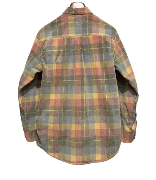画像3: ビンテージ ORVIS【オービス】【赤ｘ青ｘ黄色】チェック【コーデュロイ】ボタンダウンシャツ【サイズＭ】  (3)