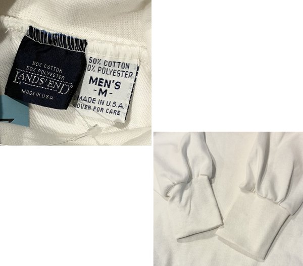 画像2: 程度良好!! 90's USA製【ランズエンド】Lands' End【白】無地【タートルネックロンT】【サイズM】  (2)