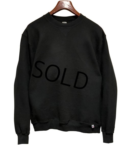 画像1: 90'ｓ【USA製】【RUSSELL】ラッセル 【ビンテージ】黒【無地】【クルーネック】前V スウェット【サイズL】  (1)