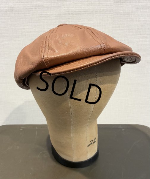 画像1: USA製【ビンテージ】【ライトブラウン】レザー【キャスケット】【サイズL】  (1)