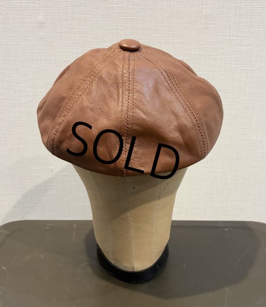 画像7: USA製【ビンテージ】【ライトブラウン】レザー【キャスケット】【サイズL】  (7)