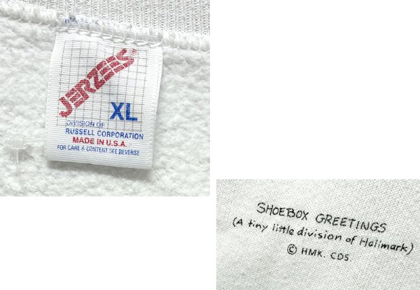 画像3: 90's【USA製】JERZEES ジャージーズ【ビンテージ】【Just because~】プリント【白】スウェット【サイズXL】  (3)