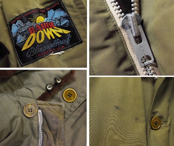 画像2: 60's【ビンテージ】Eddie Bauer【エディーバウアー】【バウアーダウン】【緑】【ダウンジャケット】【サイズL程度】 (2)