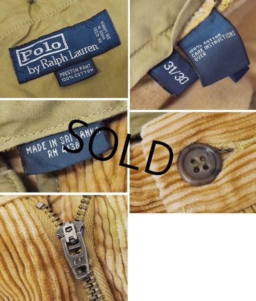 画像2: ビンテージ【ラルフローレン】POLO RALPH LAUREN【preston pant】プレストンパンツ【ライトブラウン】【コーデュロイパンツ】【31×30】  (2)