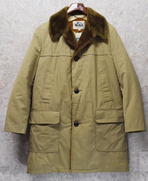 画像1: 程度良好!!【70’s】ビンテージ【ウールリッチ】WOOLRICH【襟ボア】【タンカラー】【コート】【US40】  (1)