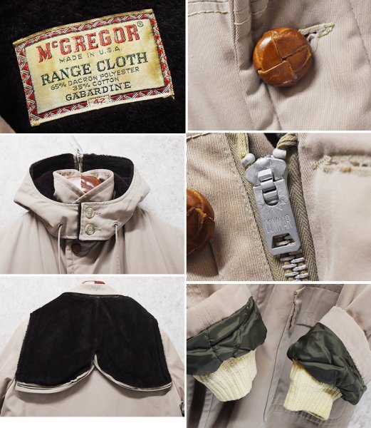 画像2: 70's【ビンテージ】【McGREGOR】マクレガー【RANGECLOTH】【ベージュ】フード付き【ロングコート】【ＵＳ４２】  (2)