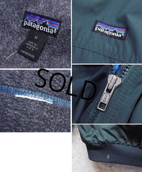 画像2: 程度良好!! 90's【USA製】 ビンテージ【パタゴニア】patagonia ナイロン【緑×チャコール】【シェルドシンチラジャケット 】【裏フリースブルゾン】【サイズM】  (2)