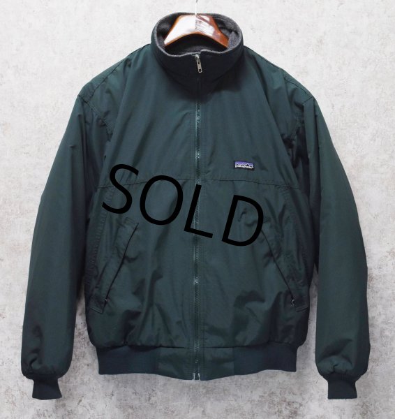 画像1: 程度良好!! 90's【USA製】 ビンテージ【パタゴニア】patagonia ナイロン【緑×チャコール】【シェルドシンチラジャケット 】【裏フリースブルゾン】【サイズM】  (1)