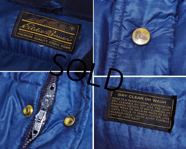 画像2: 80s~【ビンテージ】【Eddie Bauer】【エディーバウアー】【青】リップストップ【ダウンジャケット】【サイズＸＬ程度】  (2)