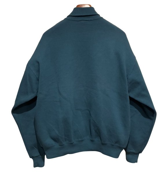 画像3: 90's【USA製】【RUSSELL】ラッセル 【ビンテージ】ターコイズ 前V【無地】【タートルネックスウェット】【サイズL】  (3)