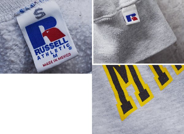 画像2:  90's~【メキシコ製】【RUSSELL】ラッセル 【ビンテージ】【グレー】MT.CARMEL【カルメル山】前Vスウェット【サイズM】  (2)