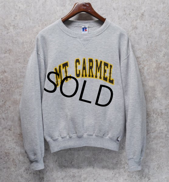画像1:  90's~【メキシコ製】【RUSSELL】ラッセル 【ビンテージ】【グレー】MT.CARMEL【カルメル山】前Vスウェット【サイズM】  (1)