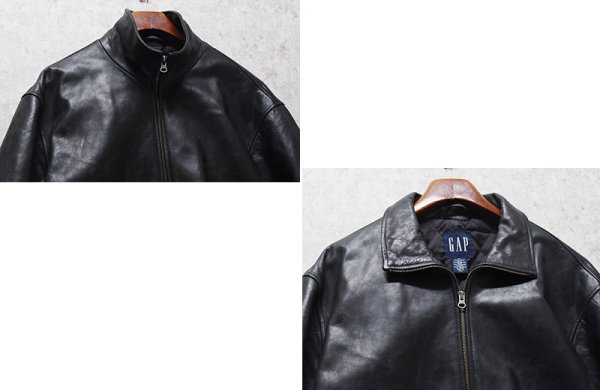 画像3: 【ビンテージ】オールドギャップ【GAP】【ギャップ】【ブラック】カーコート【レザージャケット】【サイズXL】  (3)
