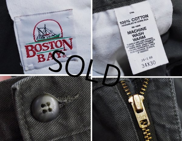 画像2: 【ビンテージ】【BOSTON BAY】ボストンベイ【オリーブグリーン】2タック 【コットンパンツ】【34ｘ30】  (2)