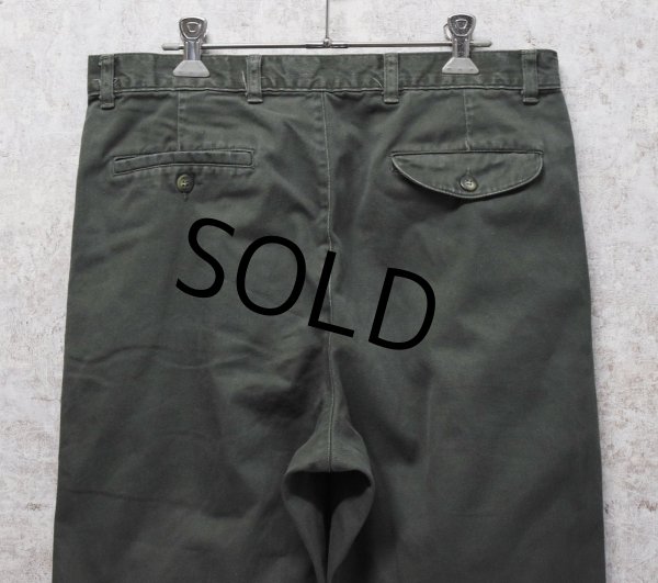 画像3: 【ビンテージ】【BOSTON BAY】ボストンベイ【オリーブグリーン】2タック 【コットンパンツ】【34ｘ30】  (3)
