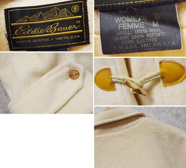 画像2: 90’ｓUSA製【ビンテージ】Eddie Bauer【エディーバウアー】【クリーム】【ダッフルコート】レディース古着【レディースM】  (2)