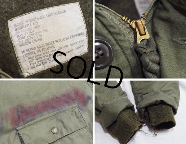 画像3: 【70's】【米軍実物】【U.S.NAVY】 【アルファ製】ステンシル入り【A-2】デッキジャケット【サイズM】  (3)