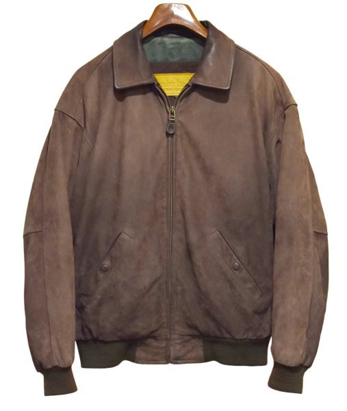 画像1: 〜00’ｓ【ビンテージ】【Timberland】ティンバーランド【ブラウン】ヌバックレザー【カウハイド】【オールレザージャケット】【ジップアップブルゾン】【サイズL】  (1)