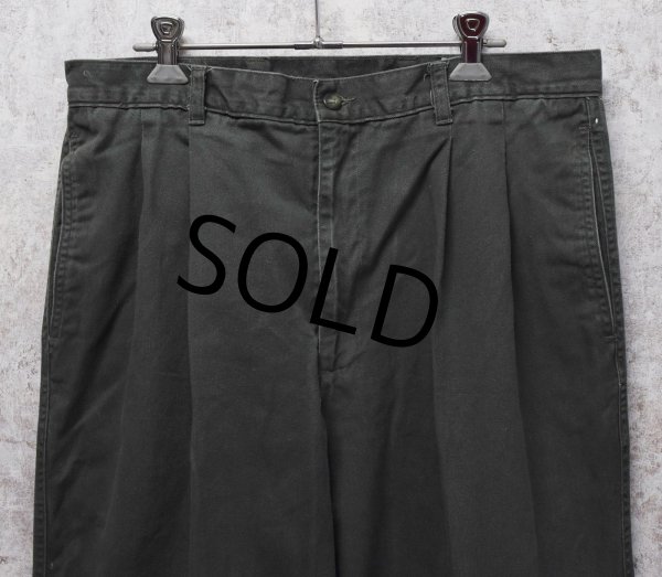 画像1: 【ビンテージ】【BOSTON BAY】ボストンベイ【オリーブグリーン】2タック 【コットンパンツ】【34ｘ30】  (1)