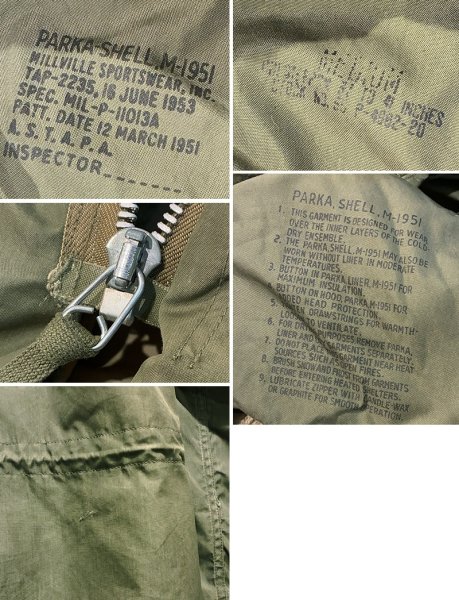 画像2: 程度良好!!【50's】【ビンテージ】【米軍実物】【M-51】フルセット【モッズパーカー】【フィールドパーカー】【フィッシュテイルパーカー】【サイズM】  (2)
