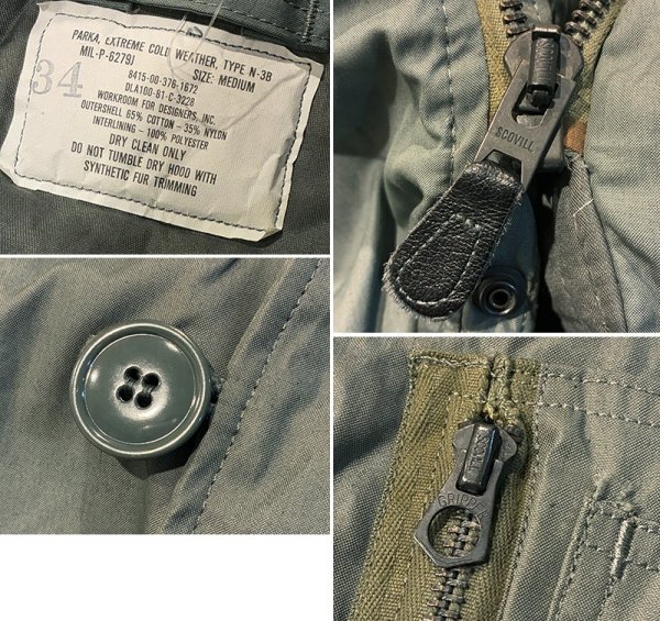 画像2: デッドストック!! 80's【ビンテージ】米軍実物【USAF】WORKROOM FOR DESIGNERS製 6279J【N-3B】【フライトジャケット】【サイズM】  (2)
