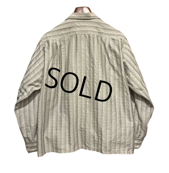 画像3: 60’s【Benhil】ベンヒル【ビンテージ】【モスグレー】オープンカラーシャツ【開襟シャツ】【サイズL程度】  (3)