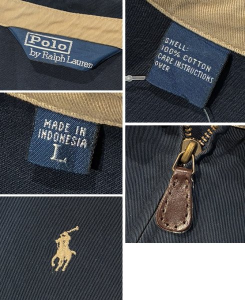 画像2: 【ラルフローレン】【POLO RALPH LAUREN】ビンテージ【紺】【コットン】ジップアップブルゾン【スウィングトップ】【サイズＬ】  (2)