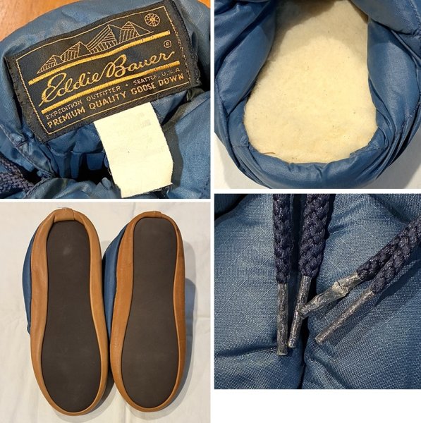 画像2: 程度良好!!【エディーバウアー】Eddie Bauer 青【ダウン】ルームシューズ　サイズXL　  (2)