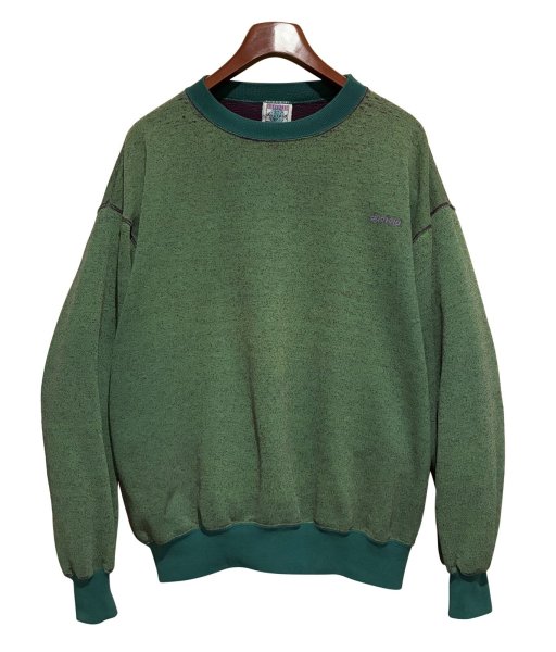 画像1: 90's【USA製】【ビンテージ】【duofold】デュオフォールド【緑ｘ紫】まだら模様【スウェット】【サイズＸＬ】  (1)