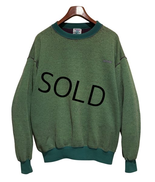 画像1: 90's【USA製】【ビンテージ】【duofold】デュオフォールド【緑ｘ紫】まだら模様【スウェット】【サイズＸＬ】  (1)