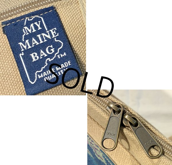画像2: デッドストック USA製【MY MAINE BAG】マイメインバッグ【魚柄】青ｘベージュ 【ショルダーバッグ】   (2)