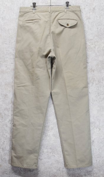 画像5: ~90's【USA製】【ビンテージ】【L.L.Bean】【エルエルビーン】【裏地赤チェック】【コットンパンツ】2タック【カーキ】【34×34】  (5)