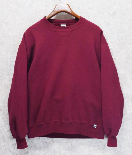 画像1: 90's【USA製】【RUSSELL】ラッセル 【ビンテージ】【紫】 前V【無地】【クルーネックスウェット】【サイズL】  (1)