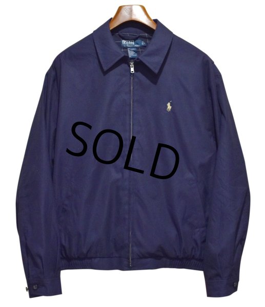 画像1: 【ラルフローレン】【POLO RALPH LAUREN】【紺ｘ裏地白格子柄】【ブルゾン】スウィングトップ【サイズＬ】  (1)