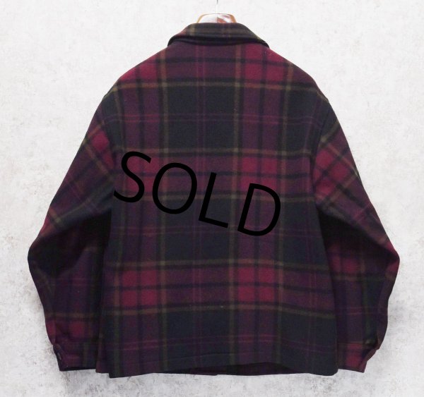 画像3: 60's【ビンテージ】【Pendleton】【ペンドルトン】【エンジ×黒ｘ緑チェック】【ウールジャケット】サイズＸＬ  (3)