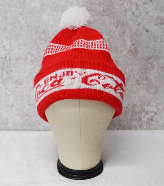 画像1: USA製【ビンテージ】【コカ・コーラ】【Enjoy Coca-Cola】【赤×白】 【ニットキャップ】ポンポン付き 【ニット帽】   (1)