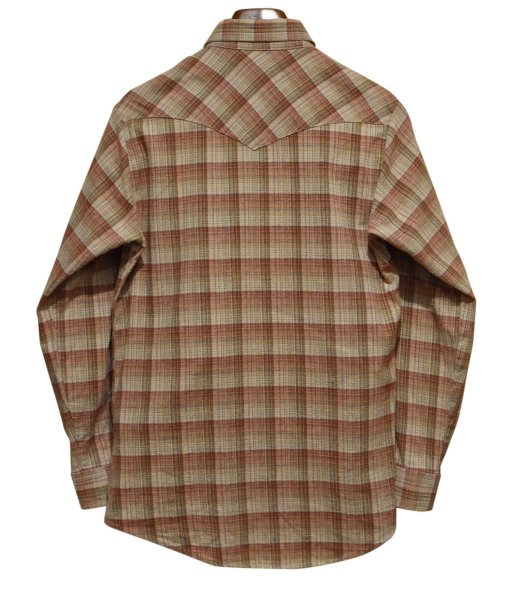 画像3: 【USA製】 ビンテージ 【Lee】リー【オレンジ系】チェック柄【スナップボタン】【ウエスタンシャツ】コットンシャツ【サイズM】   (3)
