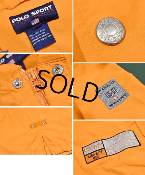 画像2: 【ビンテージ】【POLO SPORT】【ポロスポーツ】【ラルフローレン】【オレンジ】【マウンテンパーカー】スナップボタン【ナイロンパーカー】【サイズM】  (2)