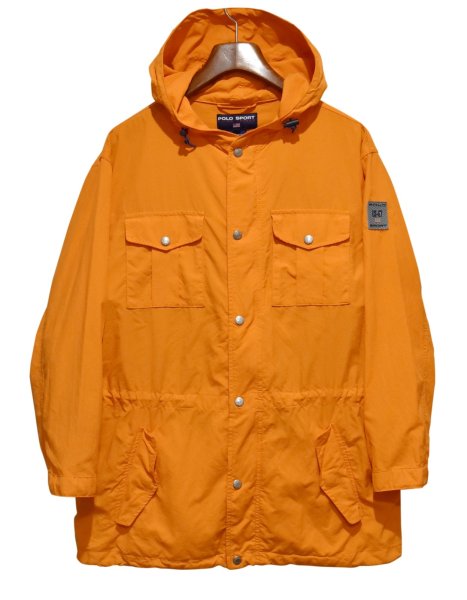 画像1: 【ビンテージ】【POLO SPORT】【ポロスポーツ】【ラルフローレン】【オレンジ】【マウンテンパーカー】スナップボタン【ナイロンパーカー】【サイズM】  (1)