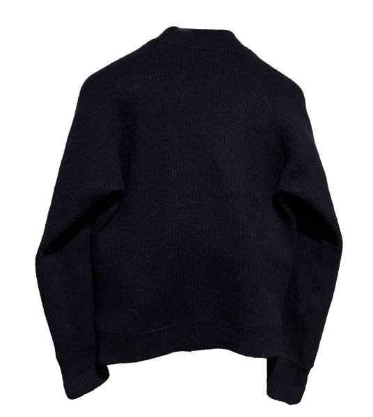 画像3: 70’s ビンテージ【WOOL】ウール【スエードｘグレーｘチャコールｘ白】ライン 黒 カーディガン【サイズＳ】  (3)