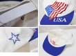 画像2: 【USA製】K-Products【ビンテージ】【アメリカ国旗】刺繍【白×青】BBキャップ【ベースボールキャップ】サイズフリー  (2)