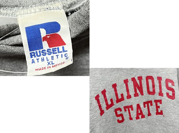 画像2: 90's~ メキシコ製 【ラッセル】【ビンテージ】【グレー】ILLINOIS STATE【イリノイ州立大学】【カレッジロゴ】パーカー【サイズＸＬ】  (2)