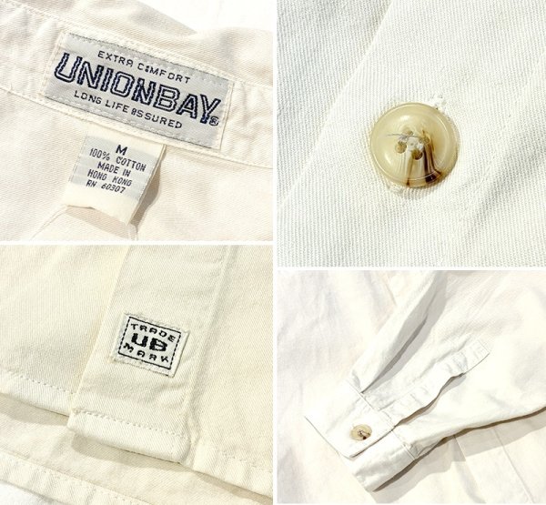 画像2: 【ビンテージ】【UNION BAY】【ユニオンベイ】【ナチュラル】【コットンシャツ】【サイズM】  (2)